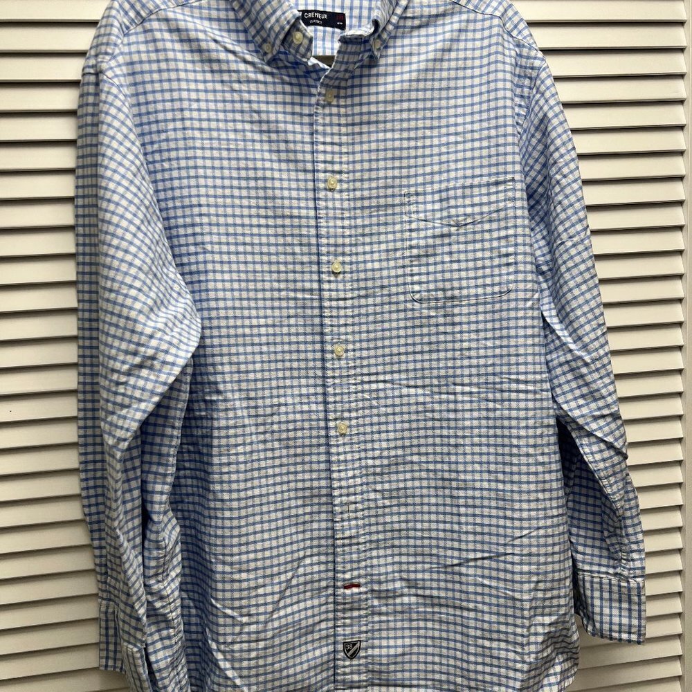 CREMIEUX Classic Men's Button Down Blue and White Checkered Size 2XB